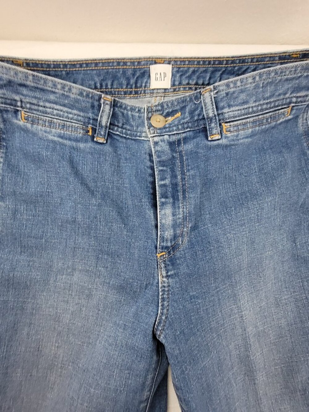 GAP Jeans Womens 4/27 Blue Stretch Denim High Rise Wide Leg Crop fits 29x26 - Picture 5 of 13
